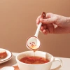 New Japanese ceramic spoons with high appearance standards, household cartoon long-handled soup spoons, tableware spoons and dessert spoons, can be printed with logos Specification image